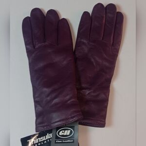WOMEN'S ,THINSULATE INSULATED LEATHER GLOVES,PURPLE, SMALL